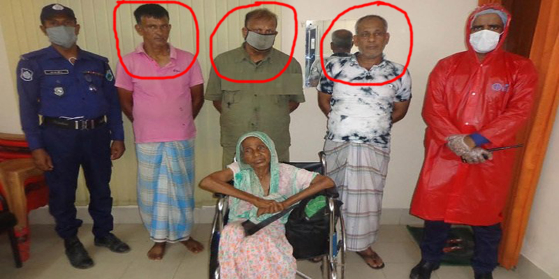 জয়পুরহাটে ৮০ বছরের বৃদ্ধা মাকে রাস্তায় ফেলে রেখে যাওয়ায় ৩ ছেলে আটক