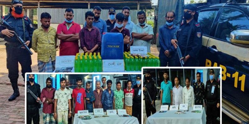 লক্ষ্মীপুরে মদ ও জুয়ার আসরে র‍্যাবের অভিযানে গ্রেফতার ২৫
