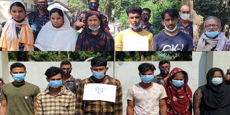 মহেশপুর সীমান্ত থেকে অবৈধ পারাপারে ১৩ জন  আটক