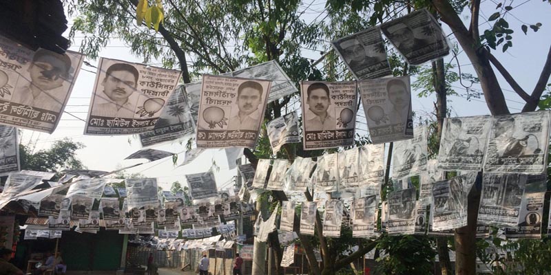 ডোমারে পোষ্টারে পোষ্টারে ছেঁয়ে গেছে গোটা পৌর এলাকা