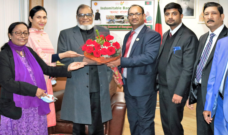 নিউ ইয়র্কে মুক্তিযুদ্ধ বিষয়ক মন্ত্রীর বাংলাদেশ কনস্যুলেট পরিদর্শন