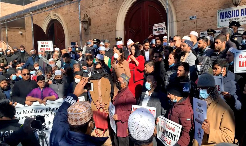 প্রবাসী মোদাসসারের খুনিদের গ্রেপ্তারের দাবিতে নিউ ইয়র্কে বিক্ষোভ