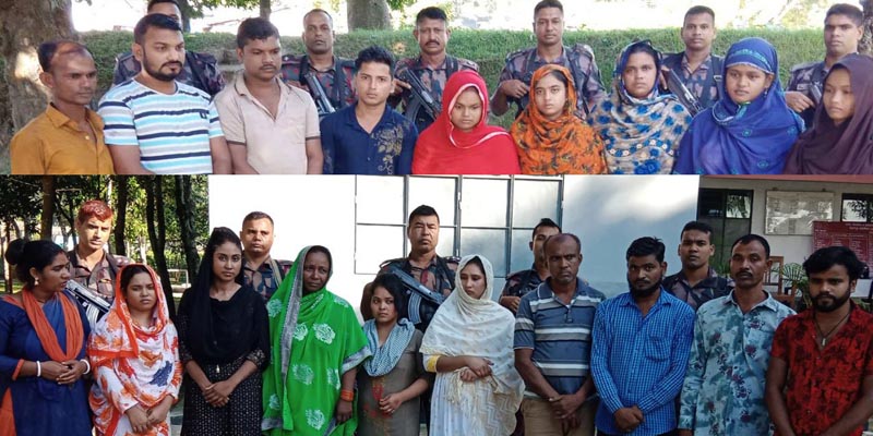 মহেশপুর সীমান্ত থেকে নারী শিশুসহ ২৬ জন আটক