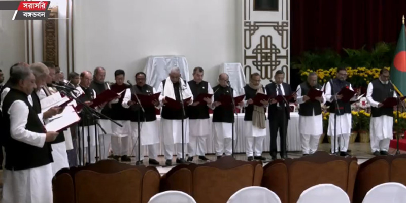 শপথ নিলেন ২৫ মন্ত্রী, ১১ প্রতিমন্ত্রী
