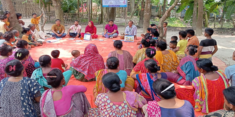 রুহিয়ায় Water.org কর্তৃক ইএসডিও নিরাপদ পানি ও স্বাস্থ্যসম্মত পায়খানা পরিদর্শন ও  আলোচনা সভা