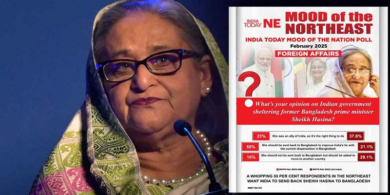 উত্তরপূর্ব ভারতের ৫৫ শতাংশ মানুষ হাসিনাকে ফেরত পাঠানোর পক্ষে