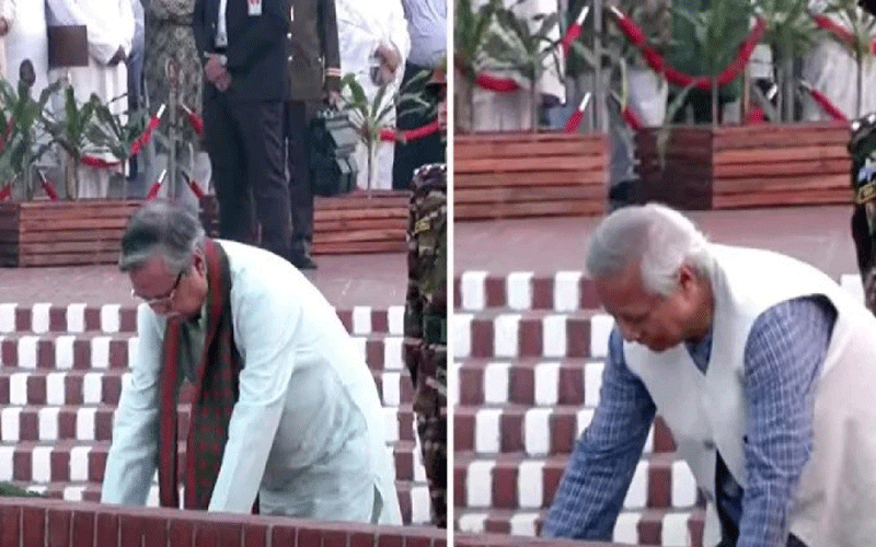 স্বাধীনতা দিবসে স্মৃতিসৌধে রাষ্ট্রপতি-প্রধান উপদেষ্টার শ্রদ্ধা