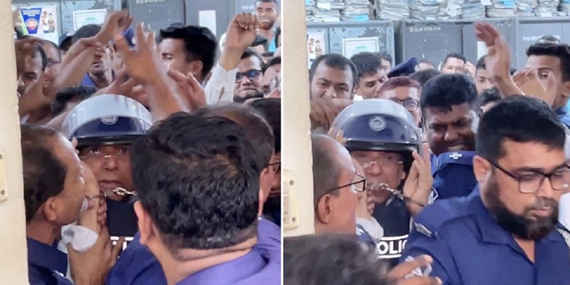 আদালত থেকে নেওয়ার পথে আনিসুল হককে চড়-থাপ্পড়