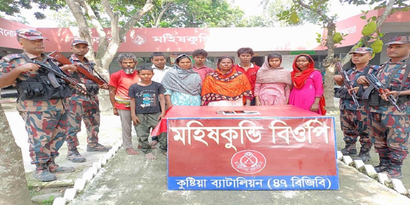 দৌলতপুর সীমান্ত দিয়ে ৯ বাংলাদেশিকে পুশ-ইন, বিজিবির প্রতিবাদ